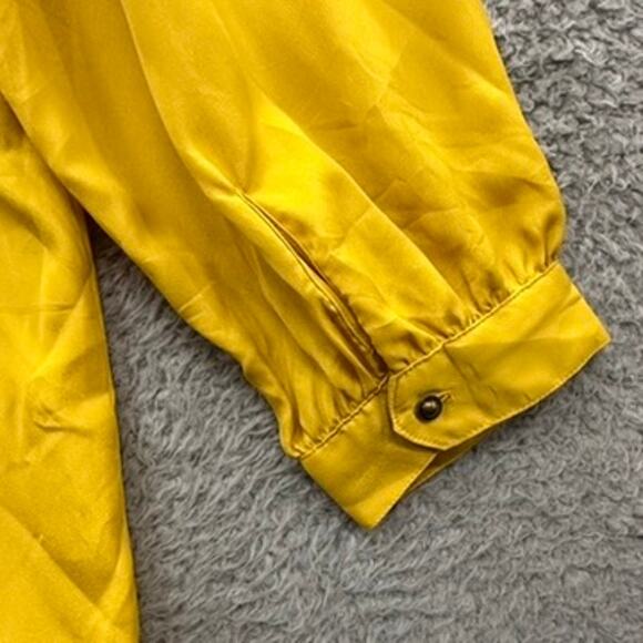 Maeve Small Yellow Blouse Flowy Silky Work Evening Party Feminine EUC - Picture 9 of 10